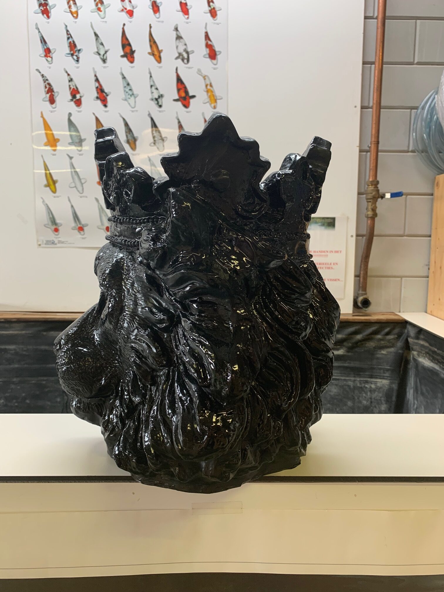 Bloempot Leeuwenkop Zwart - Afbeelding 3