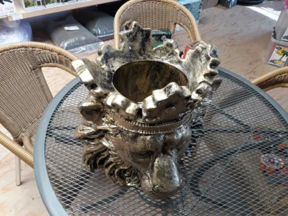 Bloempot Leeuwenkop Goud - Afbeelding 4