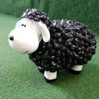Mini lam met wol Zwart