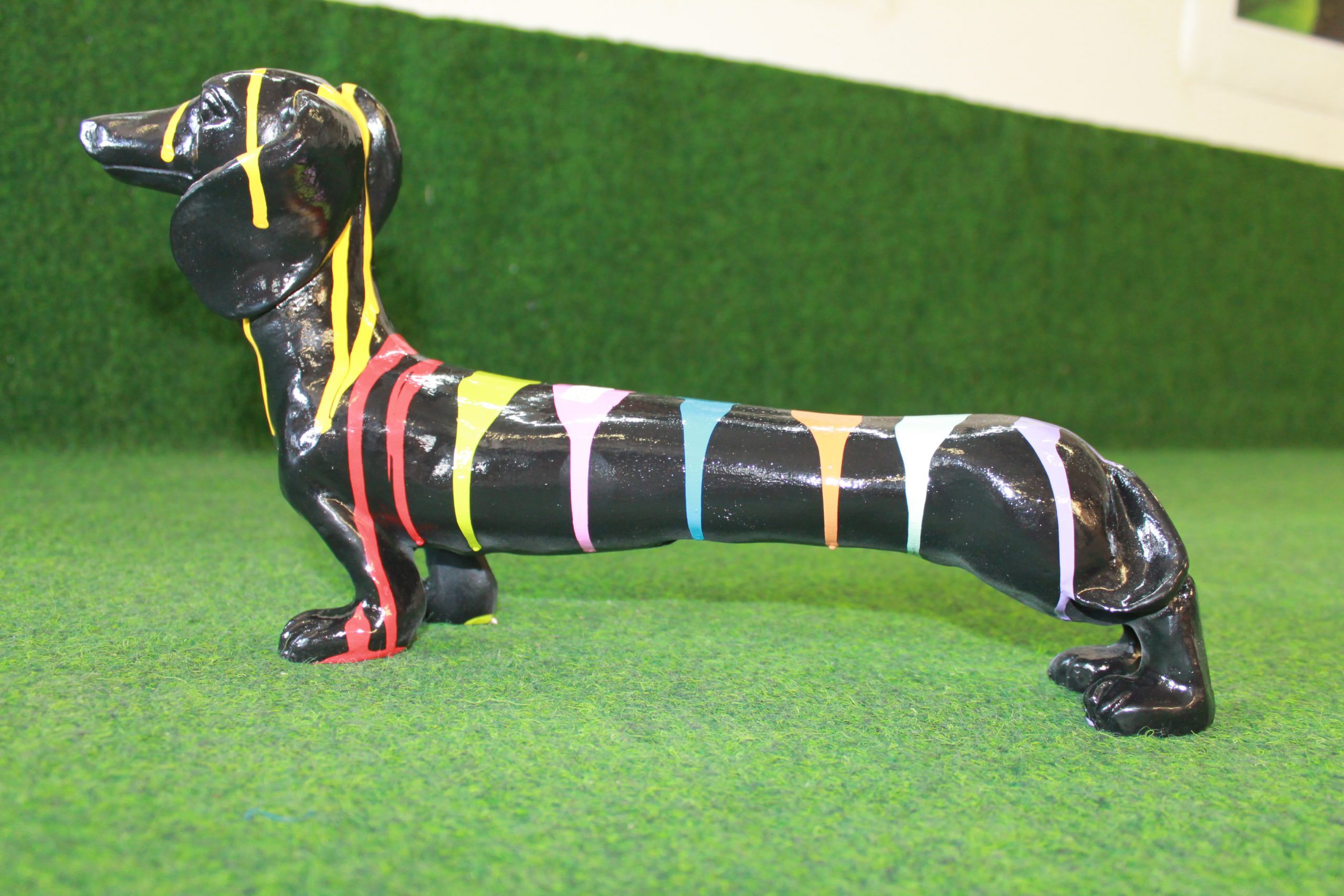 Teckel zwart met gekleurde strepen - Afbeelding 4