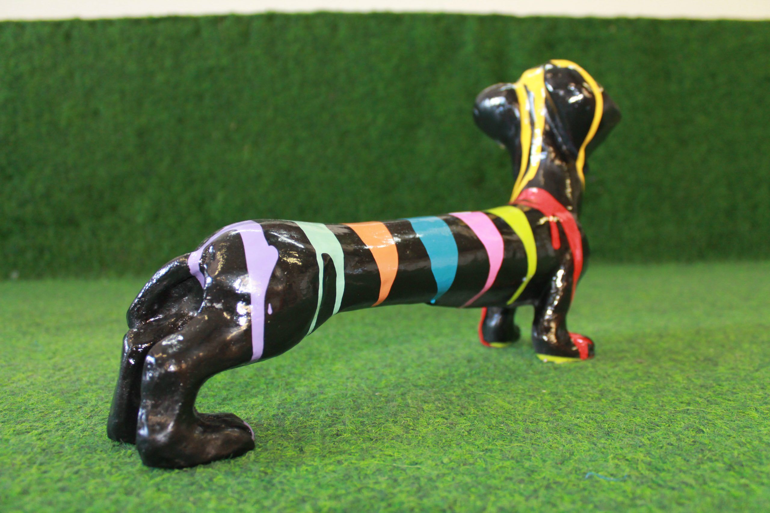 Teckel zwart met gekleurde strepen - Afbeelding 3