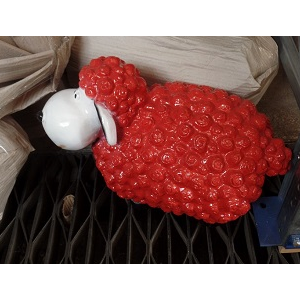Mini lam met wol rood